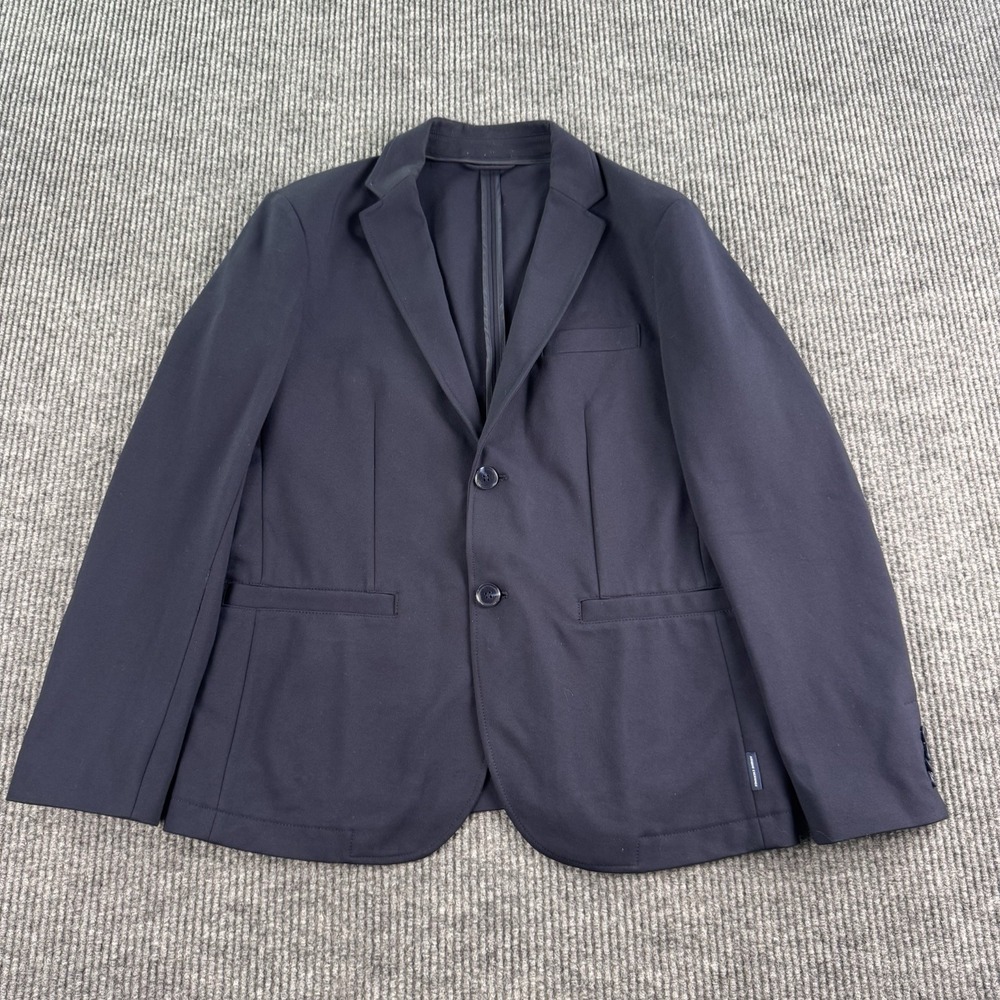 Armani Exchange Blazer Jacket Men's Large Navy Knit Stretch Casual Sport Coat AX